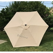 Bellrino Decor 7.5 6 Rib Light Coffee Patio Umbrella Canopie, Fade Resistant