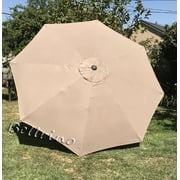 Bellrino Decor 9 Rib Tan Patio Umbrella Canopy, Fade Resistant