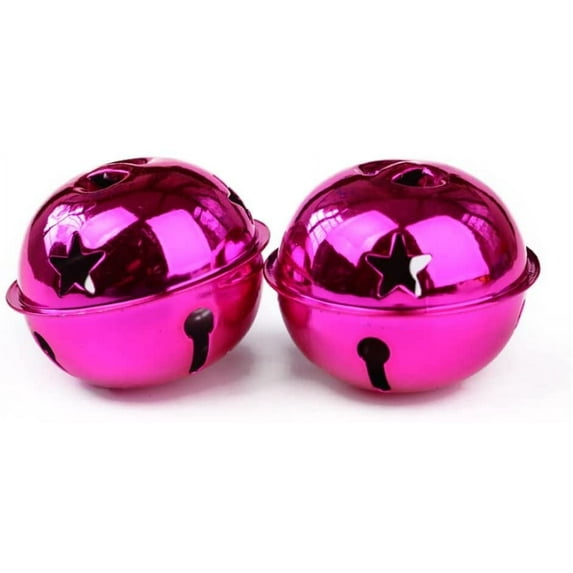 Bells 5cm/1.9" Jingle Christmas Bells Craft Bells, DIY Bells for Wreath Holiday Home and Christmas Trees Decor Hanging Ornament Christmas Supplies (Color : Rose red, Size : 8pcs)