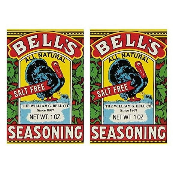 Bell's All Natural Seasoning  1 oz Box  Classic Salt-Free Poultry Blend  Gluten-Free, Kosher, Non-GMO (Pack of 2)