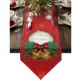 Bells Candles Lights Red Table Runner Home Wedding Table Flag Mat Table