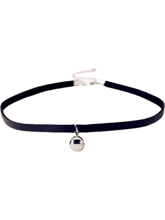 Bells Choker Necklace Silver Plated Vintage Small Jingle Bell Black Lace Ribbon Cat Kitten Velvet Lolita Short Collar Necklace for Women Minimalist Goth Halloween Cosplay Party Jewelry Gifts