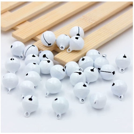 Bells Christmas Bell for Crafts Small Christmas Jingle Bells, Metal Craft Bells for Holiday Home Christmas Decor 1.4cm/0.5" Christmas Supplies (Color : White, Size : 5 Packs)