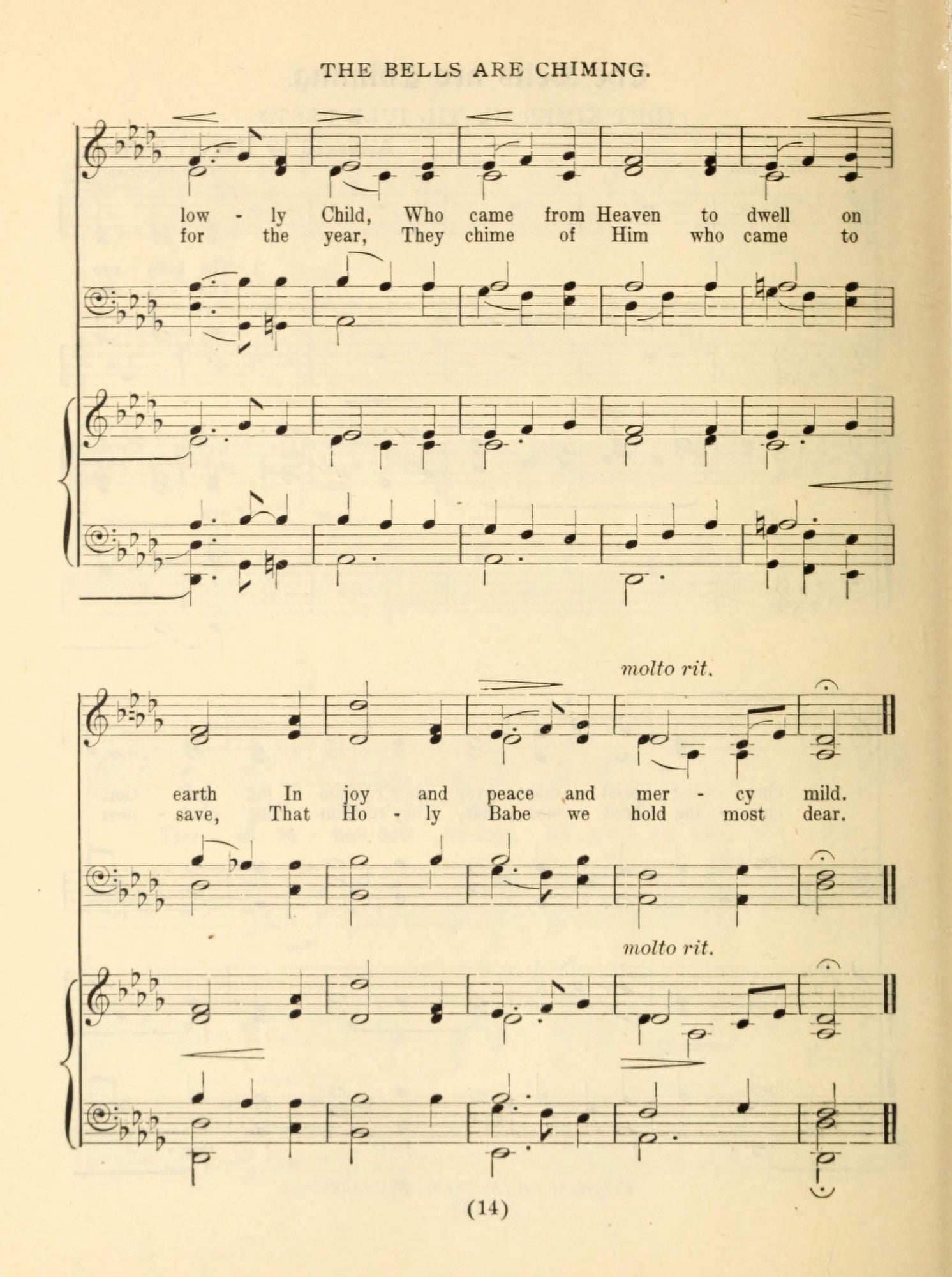 Bells are Chiming 2 Emmanuel A Christmas Carol Service 1915 Canvas Art - (24 x 36)