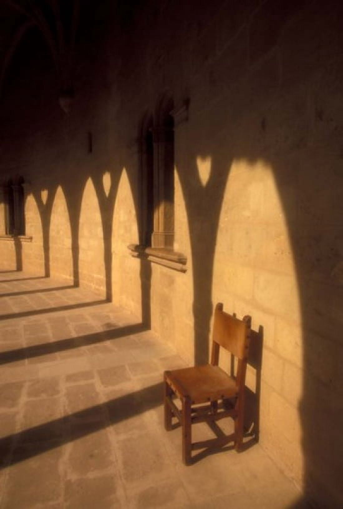 Bellver Castle Chair and Arches Palma de Mallorca Balearics Spain Canvas Art - Walter Bibikow DanitaDelimont (12 x 17)