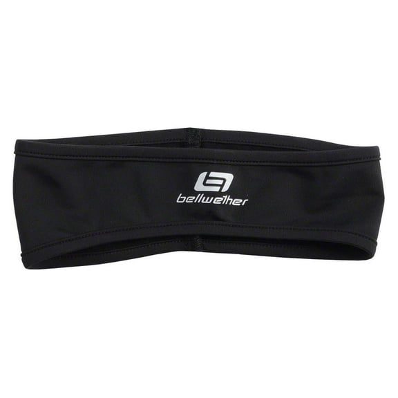 Bellwether Headband: Black One Size Brushed MicroFleece, Wind-Resistant Fabric