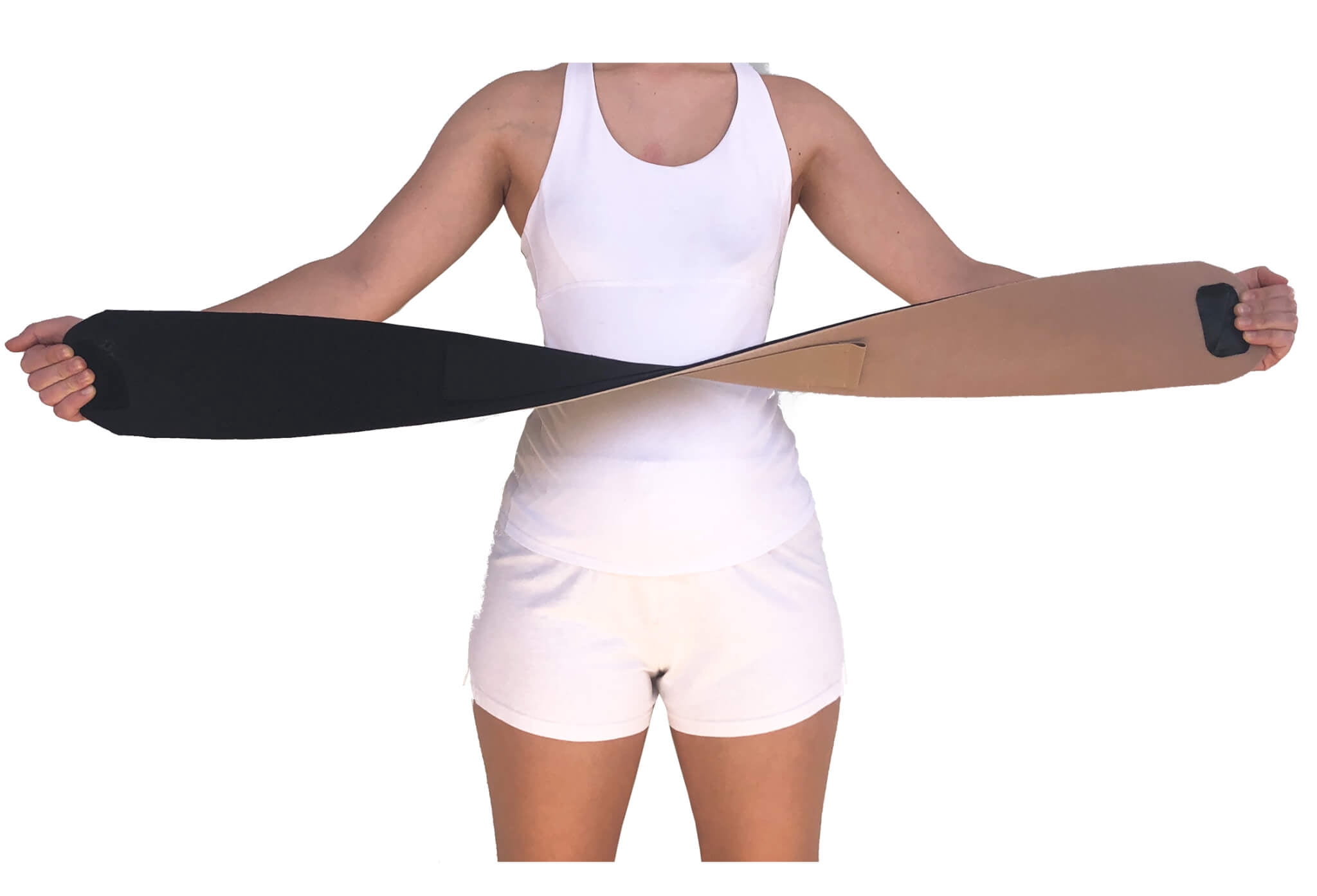 Belly Back Hip Support Beige + Black Maternity Belt 2in1 by CABEA