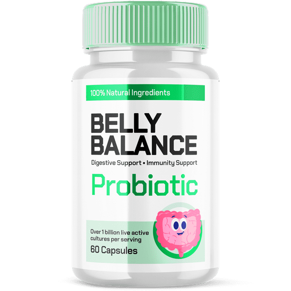 Belly Balance Advanced Digestive Support Probiotics Natural Formula Gut Supplement 60 Capsules