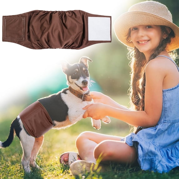 Belly Bands for Male Dogs,Dog Diapers Male,Pet Washable Dog Diapers,Brown,16.54"*4.72"