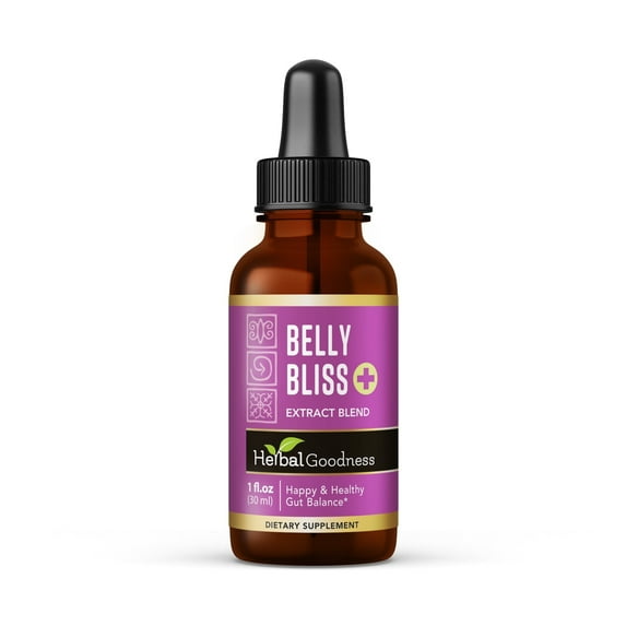 Belly Bliss - Digestive Advantage Probiotic, Gut Health, Gloat Relief Supplement, Lemon Balm - 1fl. oz - Herbal Goodness