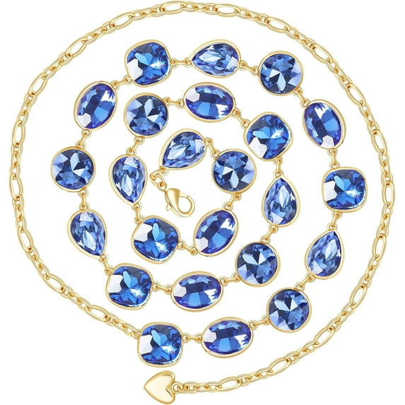 Belly Body Chain Belt for the Waist Gold Waist Body Chain for Women Girls on Beach Bikini Hawaii,Red Pink Emerald Green Blue Clear Crystal Diamond Waist Belly Chain Belt