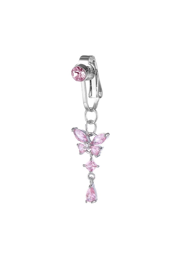 Belly Button Jewelry Sterling Butterfly Hoop Small but Stylish for Women & Girls 4.3cm Design Perfect Gift
