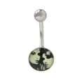 thumbnail image 1 of Belly Button Ring 14 gauge Surgical Steel with Glow in the Dark Faces, 1 of 7