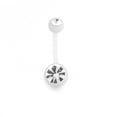 thumbnail image 1 of Belly Button Ring 14g Flexi Shaft with Two Cubic Zirconia Gems, 1 of 9