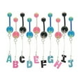 thumbnail image 1 of Belly Button Ring Acrylic Colorful Initial 14 Gauge, 1 of 5