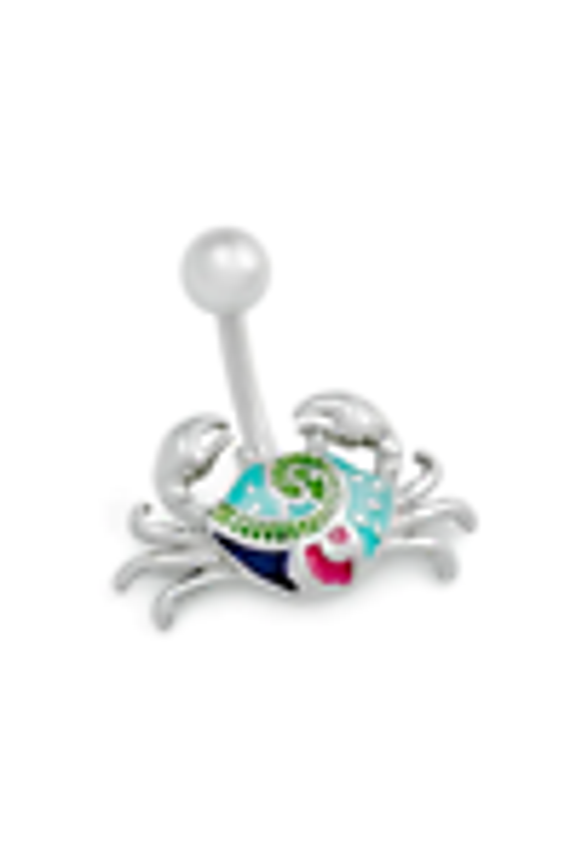 Belly Button Ring Navel 14g 3/8 Folky Crab