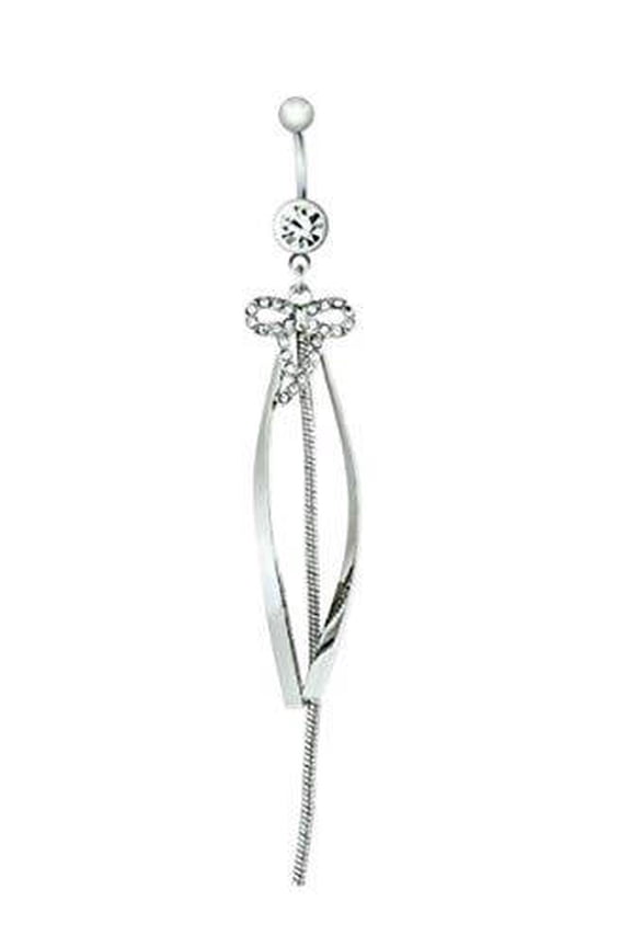 Belly Button Ring Navel 3 Moving Ribbon Dangle Body Jewelry 14 Gauge