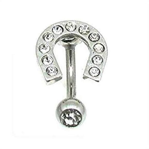 Belly Button Ring Navel Horse Shoe Body Jewelry Dangle 14 Gauge Horseshoe CH150