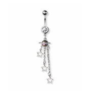 Belly Button Ring Navel Planet galaxy orbit star dangling