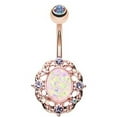 thumbnail image 1 of Belly Button Ring Navel Rose Gold Florid Opal Sparkle  14g, 1 of 2