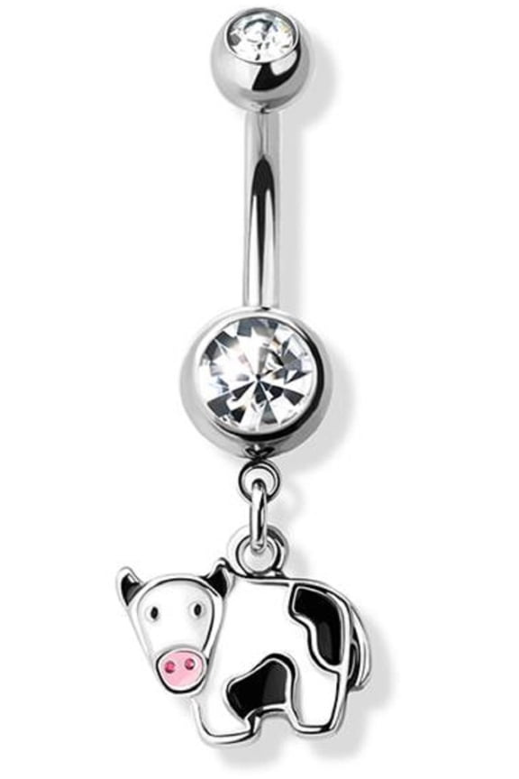 Belly Button Ring Navel farm animal moo cow