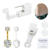Belly Button Ring Piercing Kit-Belly Button Piercing Kit Stainless Steel 14G Belly Button Rings Piercing Needles Disposable Piercing