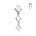 thumbnail image 1 of Belly Button Ring Reverse Design with Three Prong Set Round CZ Vertical Drop, 1 of 3