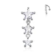 thumbnail image 1 of Belly Button Ring Reverse Design with Three Prong Set Star CZ Vertical Drop, 1 of 3