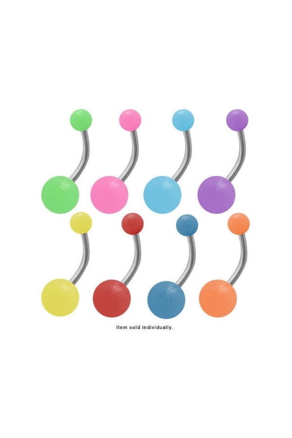 Belly Button Ring UV Acrylic Neon