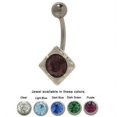 thumbnail image 1 of Belly Button Ring with CZ Gem, 1 of 1