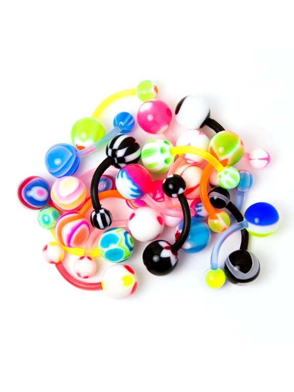 Belly Button Rings 20 Mixed Bio Flex 14g 3/8"
