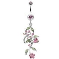 thumbnail image 1 of Belly Button Rings Romantic Vines with Flowers, 1 of 1