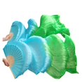 thumbnail image 1 of Belly Dance Fan 1 Pair Handmade Dyed Silk Dance Fans Real Silk/Imitation Silk Dance Fan Veil Silk Fan, 1 of 5