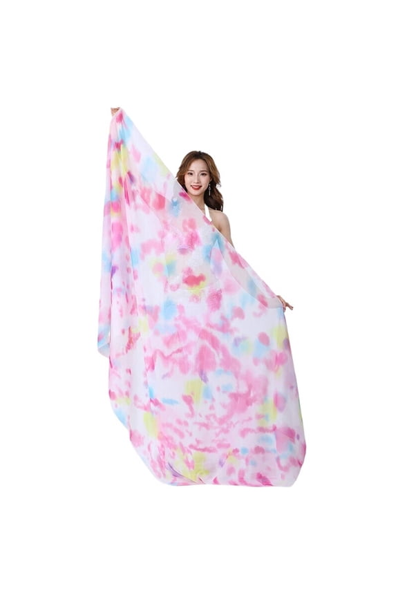 Belly Dance Faux Silk Women Scarf Shawl Dance Performance Stage Dyed Color Veil DIY Fabric Sewing Craft Clothing Supplies