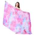 thumbnail image 2 of Hand-Dyed Gradient Silk Belly Dance Veil - Striped Stage Scarf, Women's 2 of 3