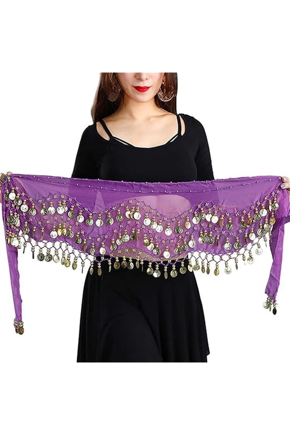 Belly Dance Hanging Coin Waist Chain Waist Scarf Three Layer Gold Coin Belt Scarf Indian Seal Waist Dance Hip Practice
