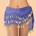 thumbnail image 1 of Belly Dance Hip Scarf, Belly Dance Skirt Chiffon Belly Dance Belt with 128 Gold Coins Belly Dancing Skirts Wrap For Performances And Parties, 1 of 4