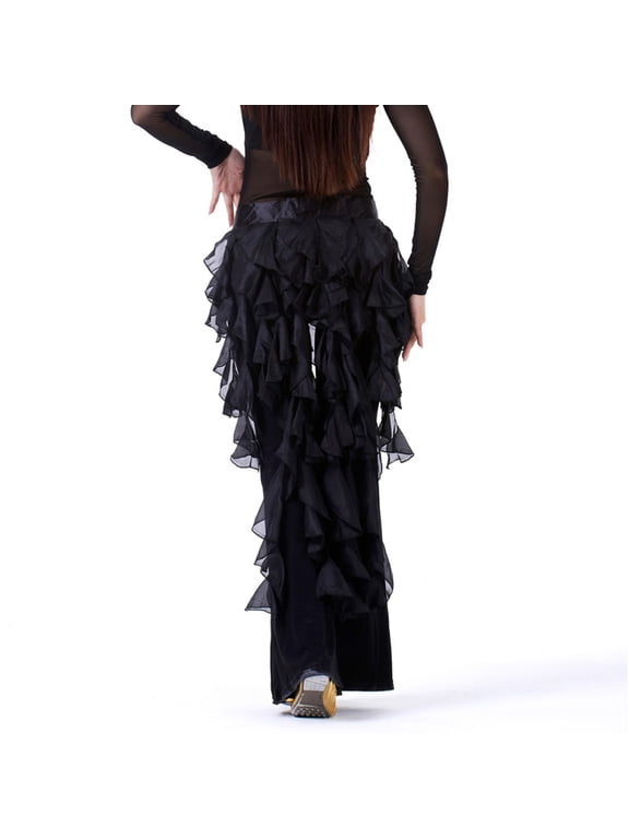 Belly Dance Hip Scarf Egypt Style Belt Skirt Latin Dance Tassel Wave Skirt for Outfit,1,1,1,One Size,Black
