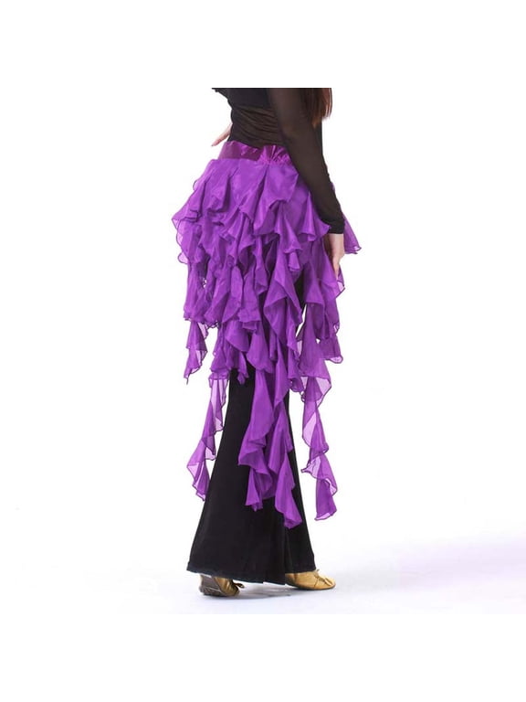 Belly Dance Hip Scarf Egypt Style Belt Skirt Latin Dance Tassel Wave Skirt for Outfit,1,1,1,One Size,Dark Purple