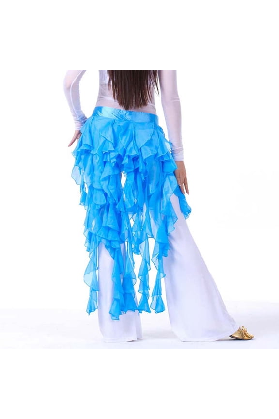 Belly Dance Hip Scarf Egypt Style Belt Skirt Latin Dance Tassel Wave Skirt for Outfit,1,1,1,One Size,Lake Blue