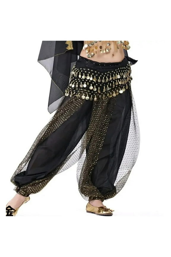 Belly Dance Pants Women Harem Pants Chiffon Sequins Loose Hockey Pants for Female