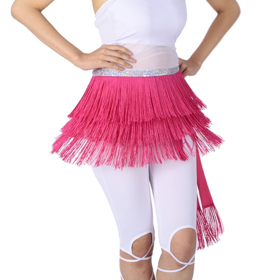 Belly Dance Performance Hip Scarf Scarves Skirt Thick Fringe Sequin Rose