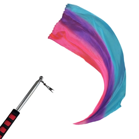 Belly Dance Silk Veil Poi Streamer Thrown Balls 1Pc Silk Veil Poi Chain Ball