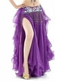 thumbnail image 1 of Belly Dance Skirt Chiffon Curled Leaf Double Slit Ear Skirt Gauze Skirt High Slit Skirt For Adult Women Performance Practice, 1 of 7
