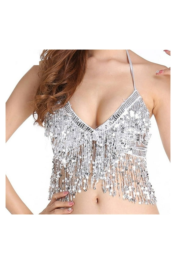 Belly Dance Top Nightclub Performance Bra Dance Wear Show Costumes Halter Top