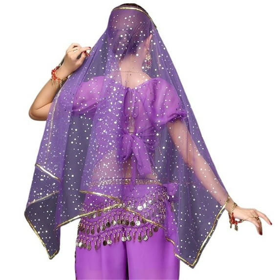 Belly Dance Veil Headdress Forehead Jewellery Large Highlights Mesh Turban Headband Headband Headchain