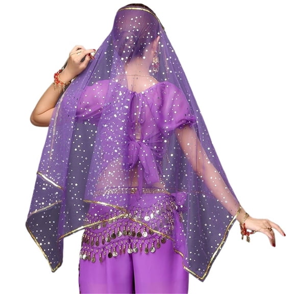 Belly Dance Veil Headdress Forehead Jewellery Large Highlights Mesh Turban Headband Headband Headchain