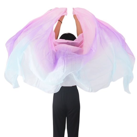 Belly Dance Veils  Silk Veils Handmade Gradual Color Veils Plus Sizes Dance Practice Performance Silk Veil