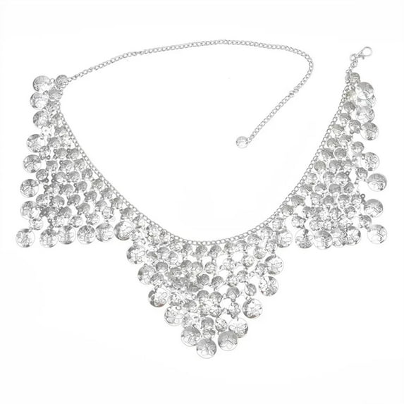 Belly Dance Waist Chain Alloy Butterfly Carved Flower Bell Tassel Waist Chain Woman Beach Body Chain Jewelry