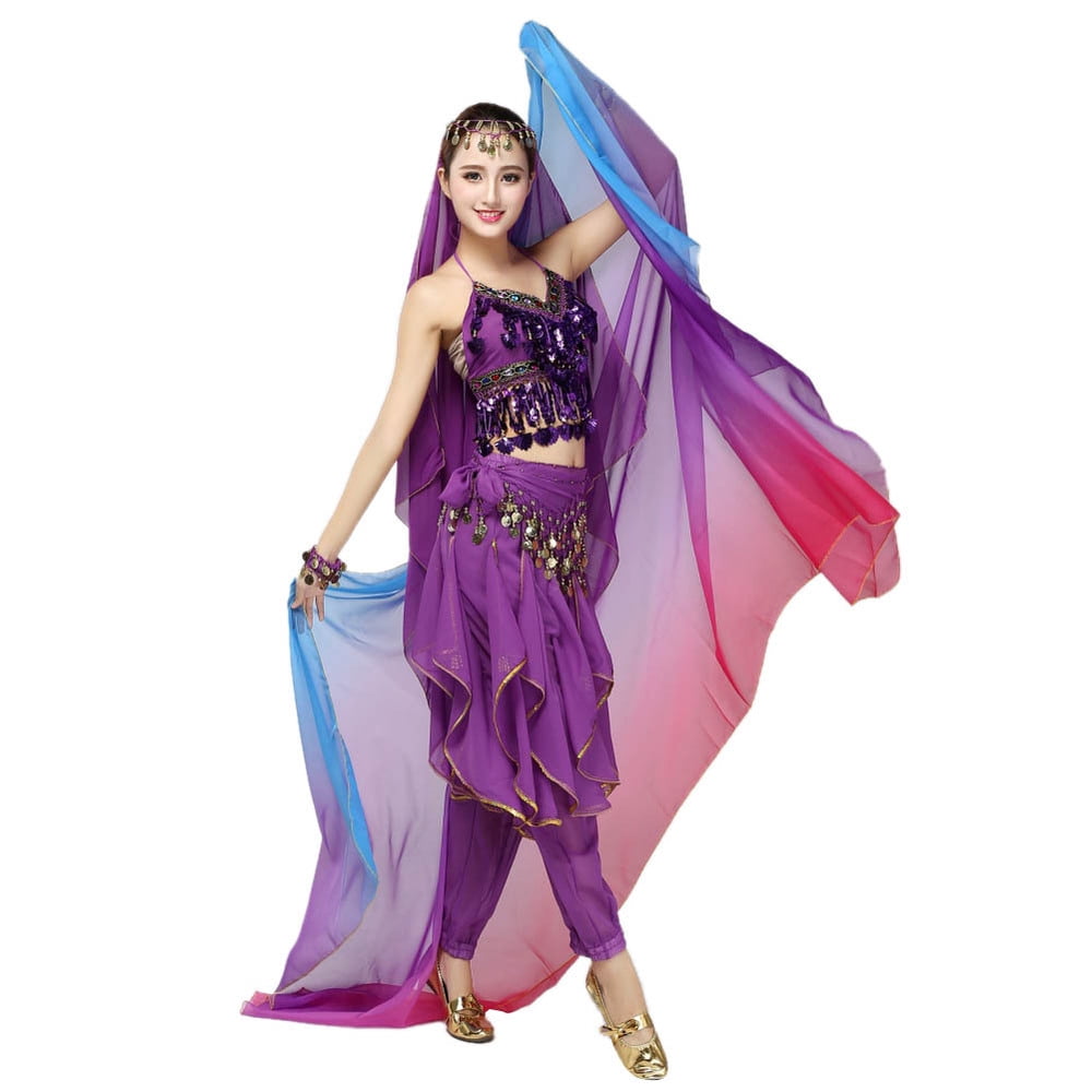 Belly Dancing Costumes chiffon yarn scarf Solid Belly Dance Veils Stage  Performance Props 